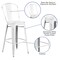 Emma and Oliver Commercial Grade 4 Pack 30" High Distressed Metal Indoor-Outdoor Barstool with Back